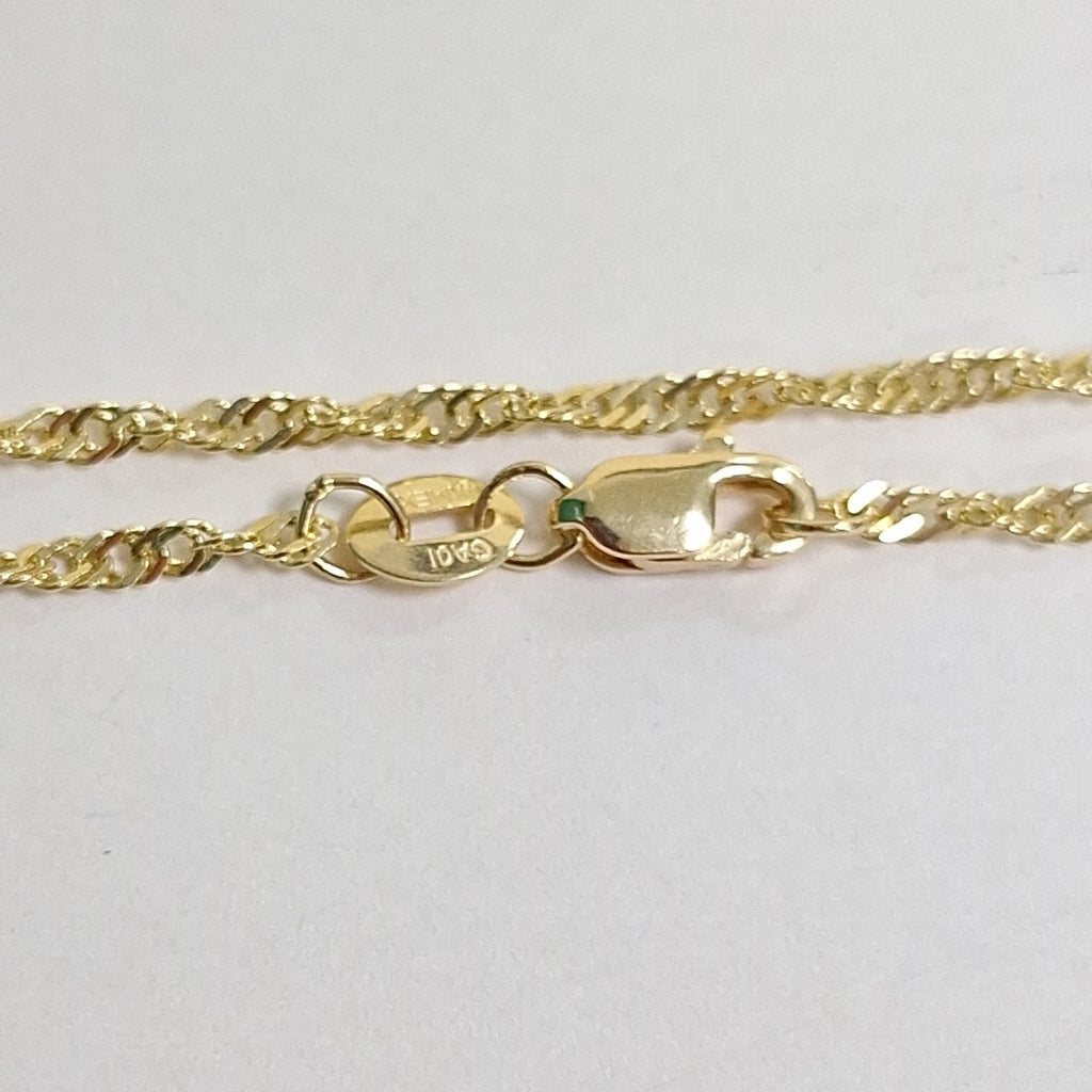 CADENAS TEJIDO MEDIO TZL ORO 14K 55 CM 3.1 GR (NUEVO)