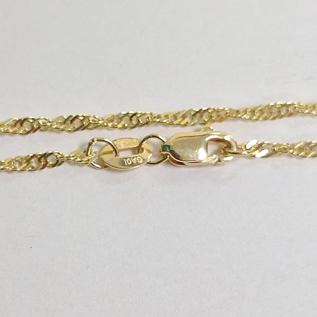 CADENAS TEJIDO MEDIO TZL ORO 14K 55 CM 3.1 GR (NUEVO)