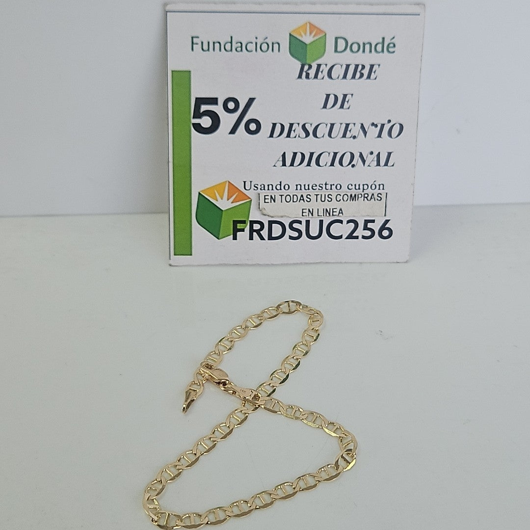 PULSERAS TEJIDO MARINERA ORO 14K 21 CM 3.4 GR (NUEVO)