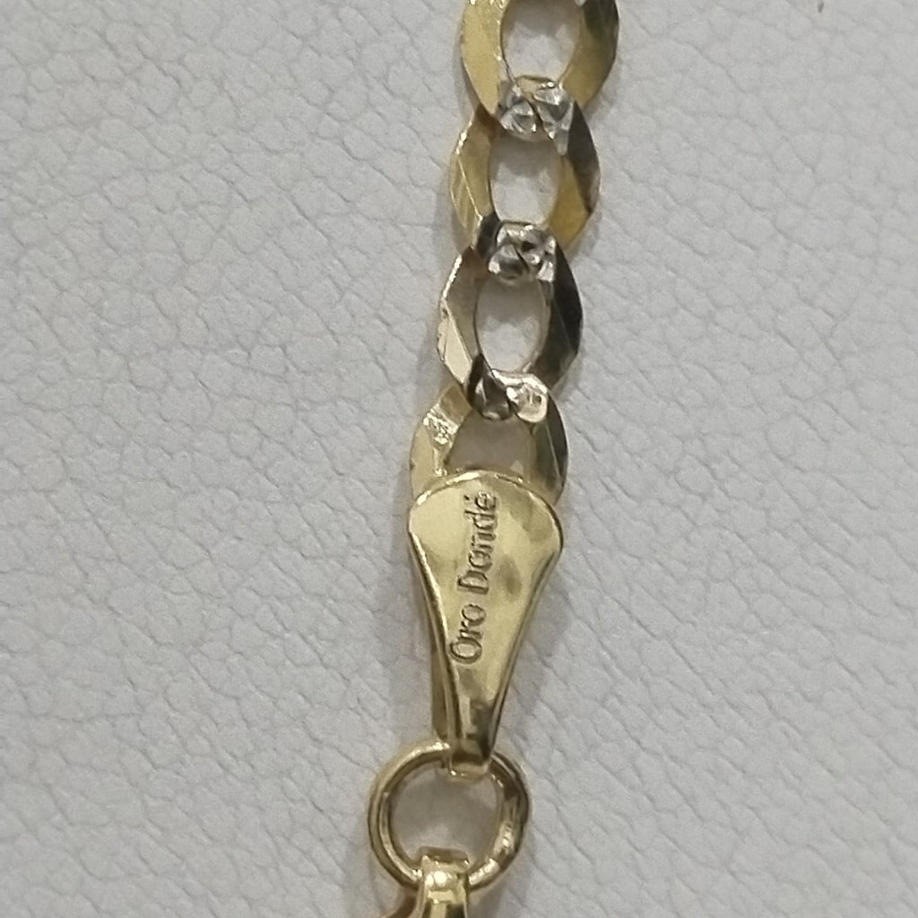 CADENAS BARBADA DIAMANTADA ORO 14K 55 CM 8.9 GR (NUEVO)