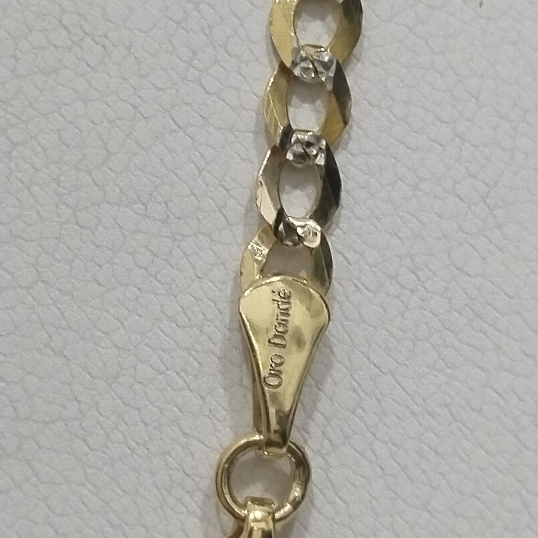 CADENAS BARBADA DIAMANTADA ORO 14K 55 CM 8.9 GR (NUEVO)