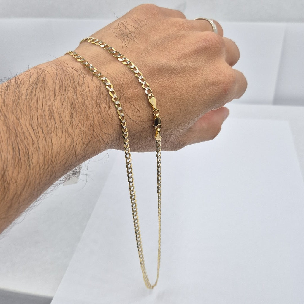 CADENAS BARBADA DIAMANTADA ORO 14K 60 CM 9.4 GR (NUEVO)