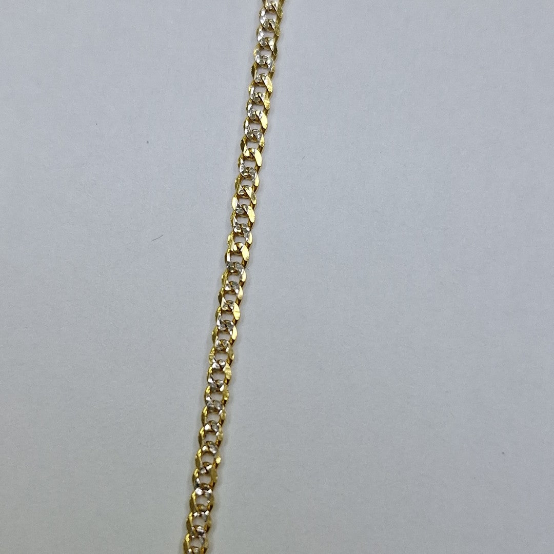 PULSERAS BARBADA DIAMANTADA ORO 14K 18 CM 2.4 GR (NUEVO)
