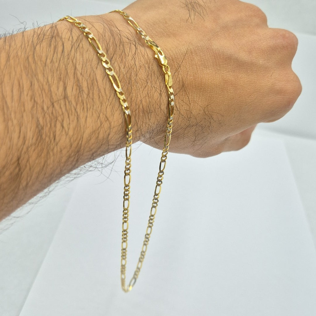 CADENAS TEJIDO 3X1 DIAMANTADO ORO 10K 60 CM 6.5 GR (NUEVO)