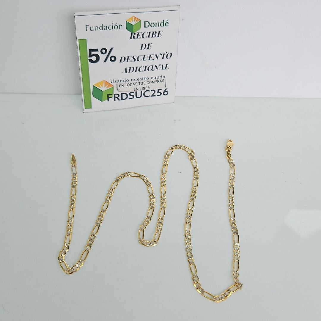 CADENAS TEJIDO 3X1 DIAMANTADO ORO 10K 50 CM 5.6 GR (NUEVO)
