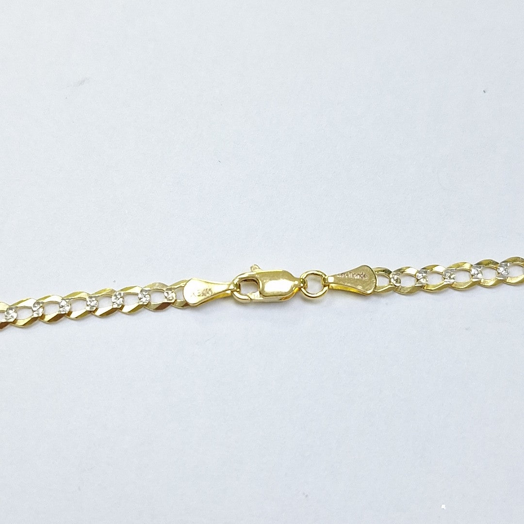 CADENAS BARBADA DIAMANTADA ORO 14K 60 CM 9.5 GR (NUEVO)