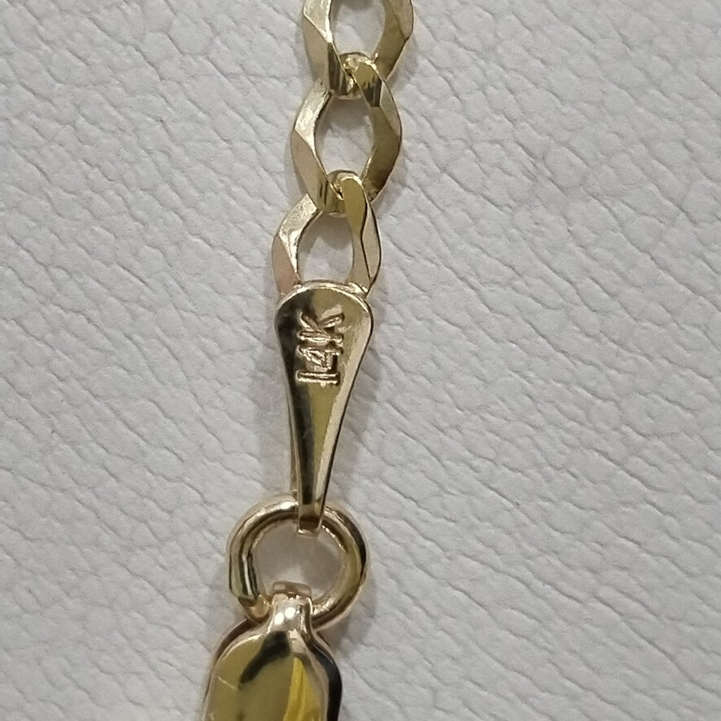 CADENAS TEJIDO BARBADA ORO 14K 60 CM 5.4 GR (NUEVO)