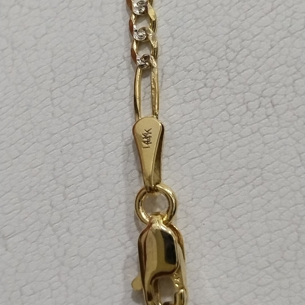 PULSERAS TEJIDO 3X1 ORO 14K 55 CM 4.6 GR (NUEVO)