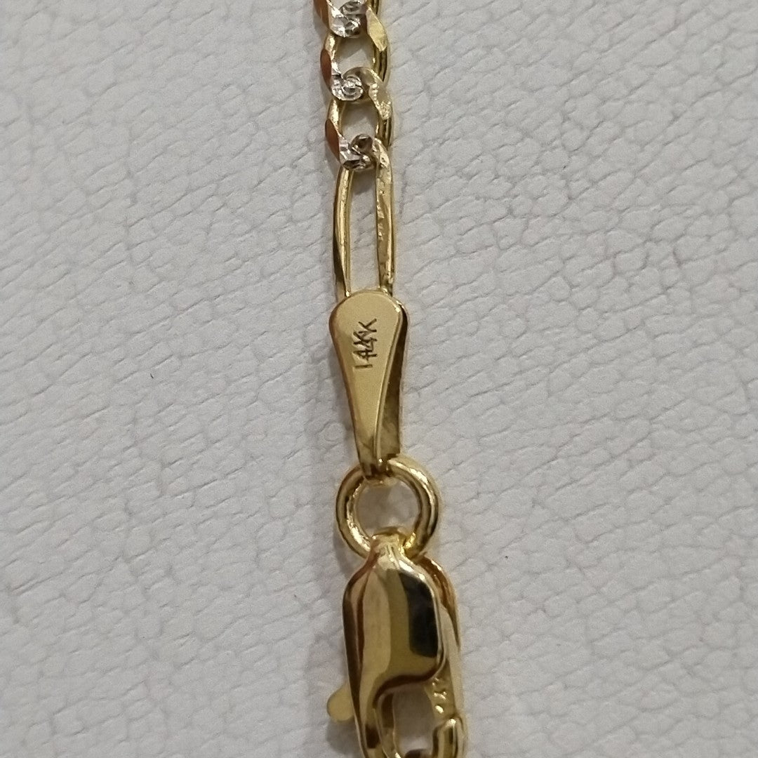 PULSERAS TEJIDO 3X1 ORO 14K 55 CM 4.6 GR (NUEVO)