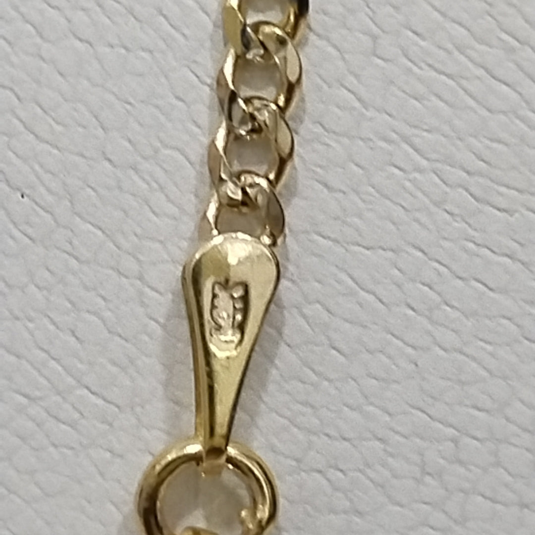 CADENAS BARBADA DIAMANTADA ORO 14K 55 CM 5.7 GR (NUEVO)