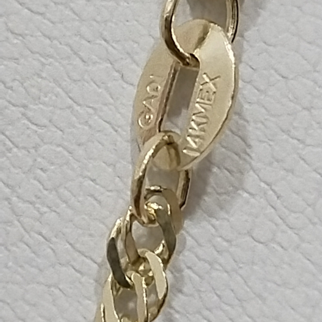 CADENAS TEJIDO MEDIO TZL ORO 14K 55 CM 4.9 GR (NUEVO)