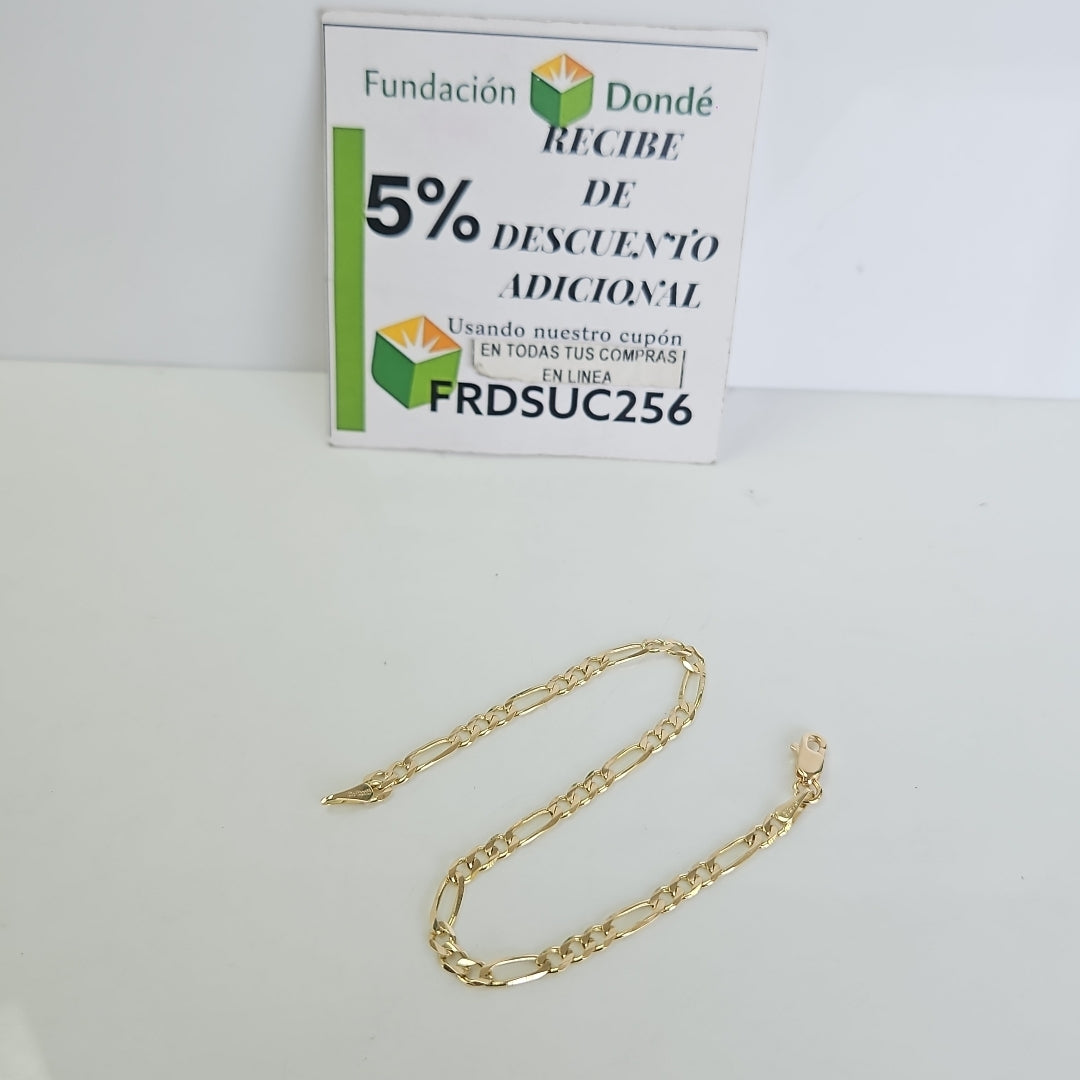 PULSERAS TEJIDO 3X1 ORO 14K 18 CM 2.9 GR (NUEVO)