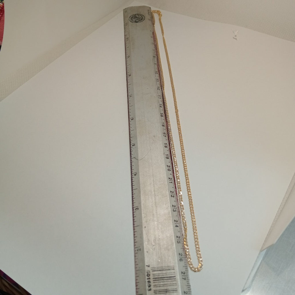 CADENAS BARBADA DIAMANTADA ORO 14K 55 CM 5.8 GR (NUEVO)