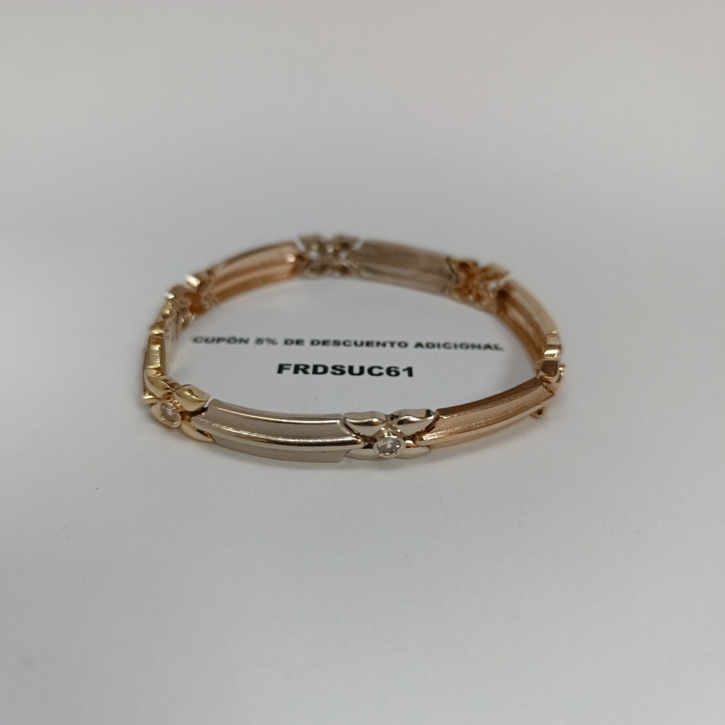 PULSERA ORO COMBINADO 14 K 19,00 GRMS (SEMINUEVO)