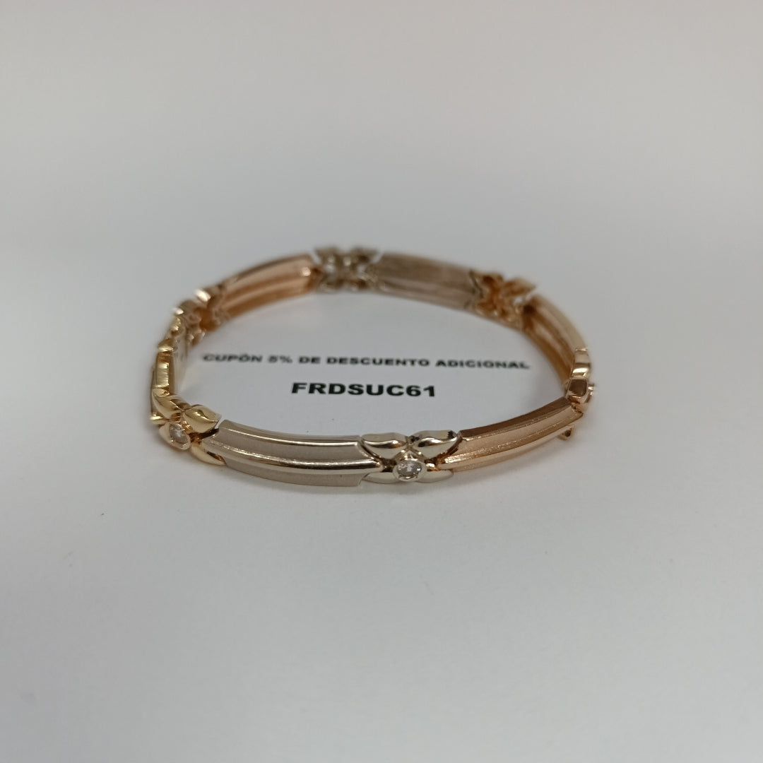 PULSERA ORO COMBINADO 14 K 19,00 GRMS (SEMINUEVO)