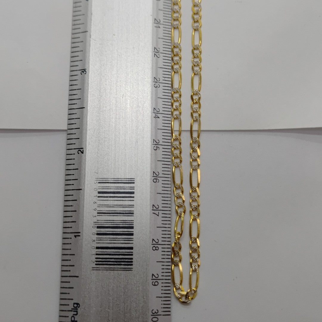CADENAS TEJIDO 3X1 DIAMANTADO ORO 10K 60 CM 7 GR (NUEVO)