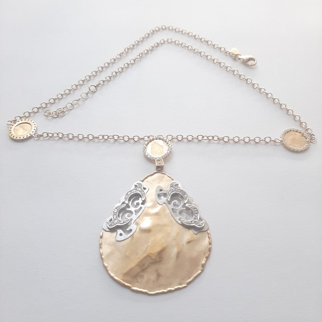 GARGANTILLA ORO, ORO BLANCO 14 K 12.1 GRMS (SEMINUEVO)