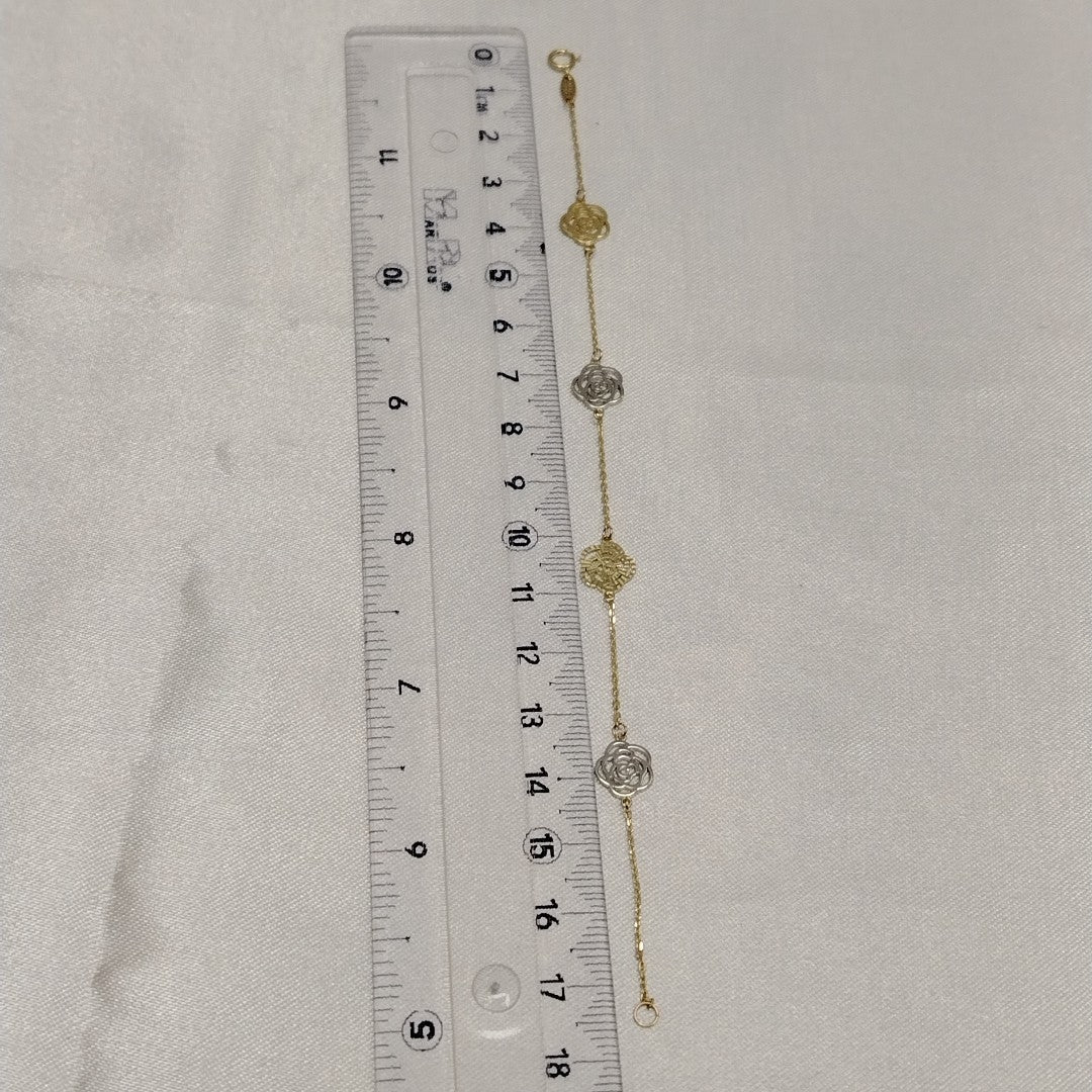 PULSERAS TEJIDO ESPECIAL C/DIJE ORO 10K 18 CM 1.7 GR (NUEVO)