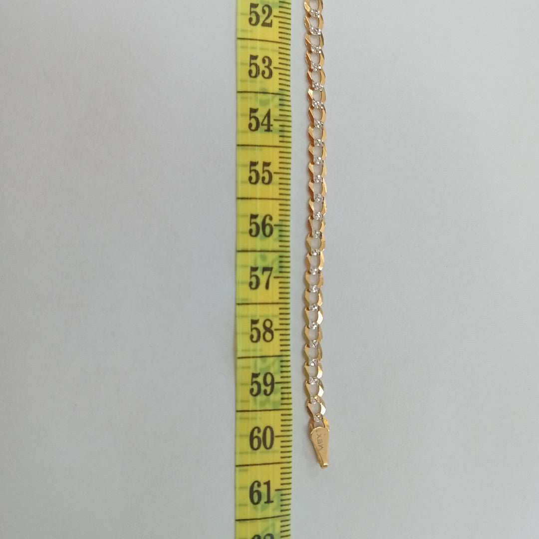 CADENAS BARBADA DIAMANTADA ORO 14K 60 CM 9.5 GR (NUEVO)