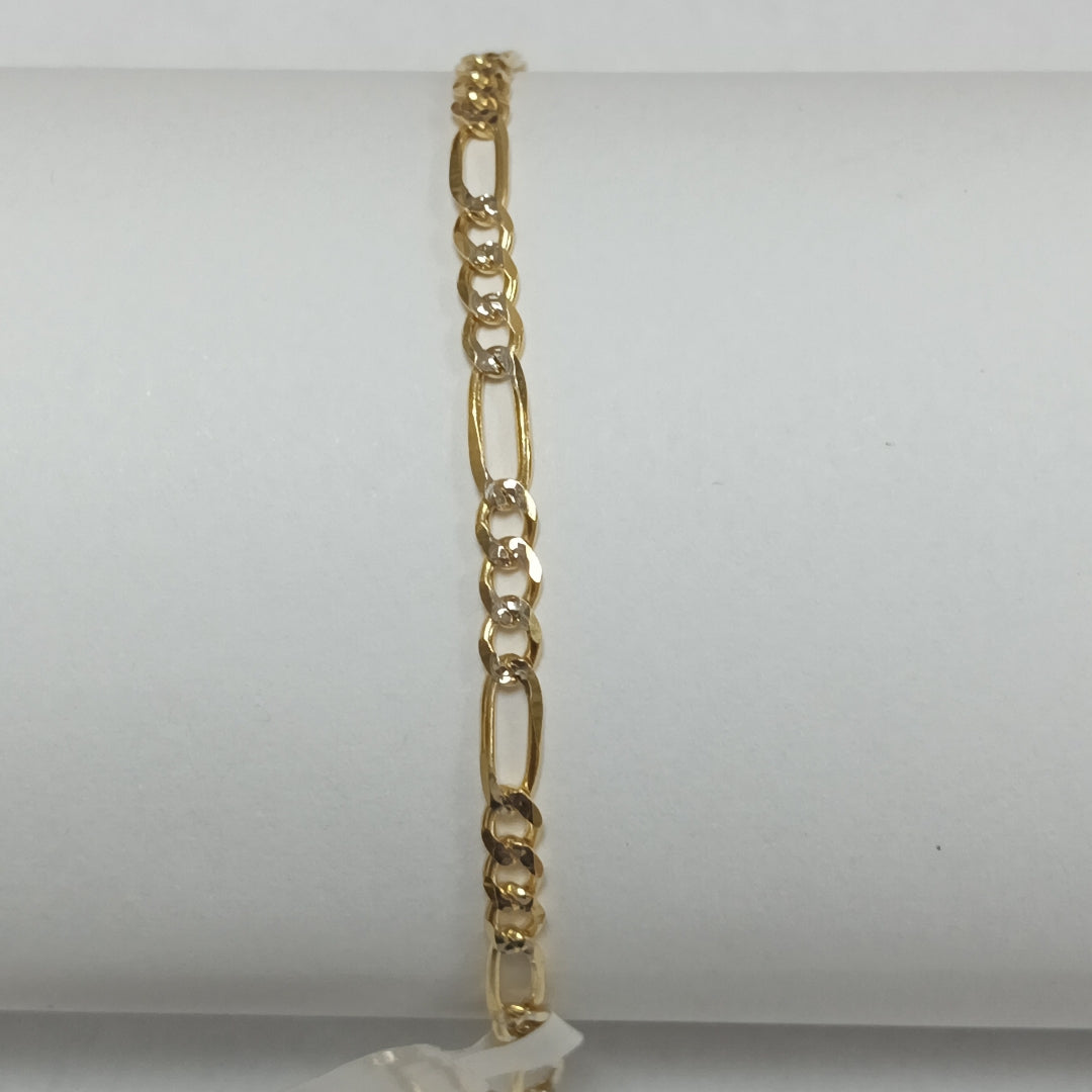 PULSERAS 3X1 DIAMANTADA ORO 14K 18 CM 3 GR (NUEVO)