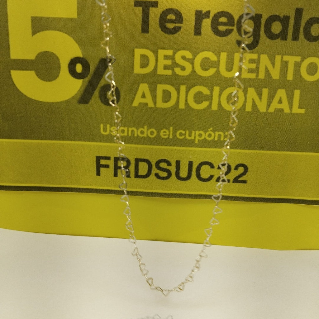 CADENAS TEJIDO CORAZONES ORO 10K 50 CM 2.5 GR (NUEVO)