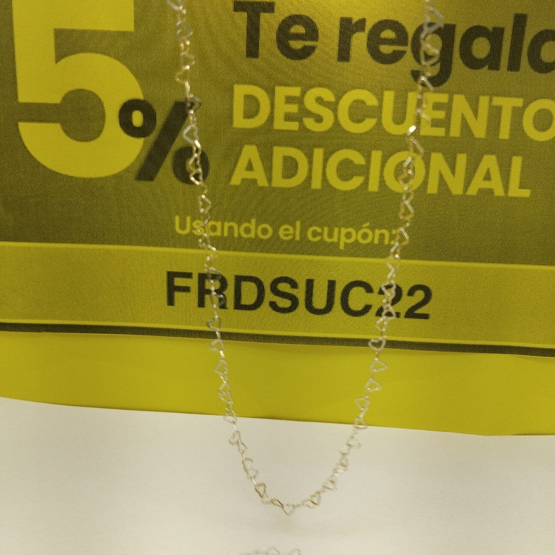 CADENAS TEJIDO CORAZONES ORO 10K 50 CM 2.5 GR (NUEVO)
