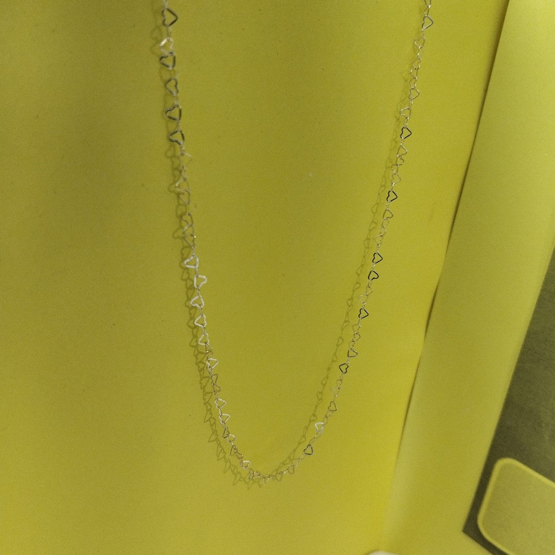 CADENAS TEJIDO CORAZONES ORO 10K 55 CM 1.6 GR (NUEVO)