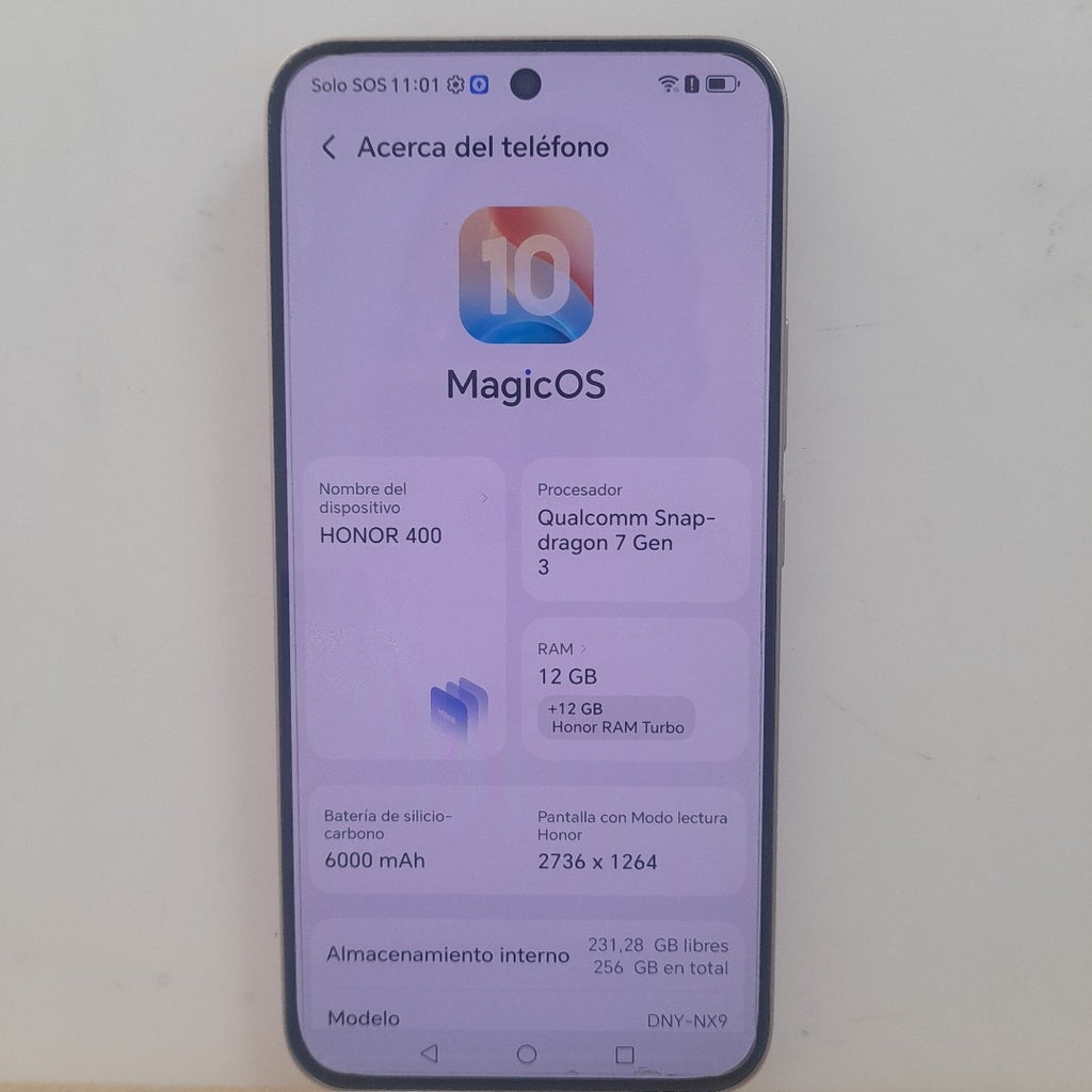 CELULAR HONOR 400 DNY-NX9 (2025) 256 GB 12 GB RAM (SEMINUEVO)