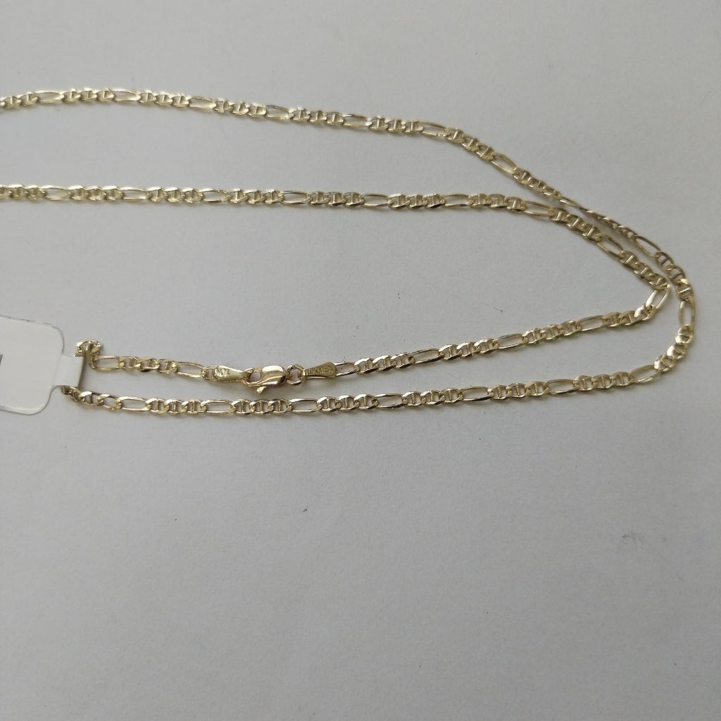 CADENAS TEJIDO FIGARO GUCHI ORO 10K 55 CM 4.9 GR (NUEVO)