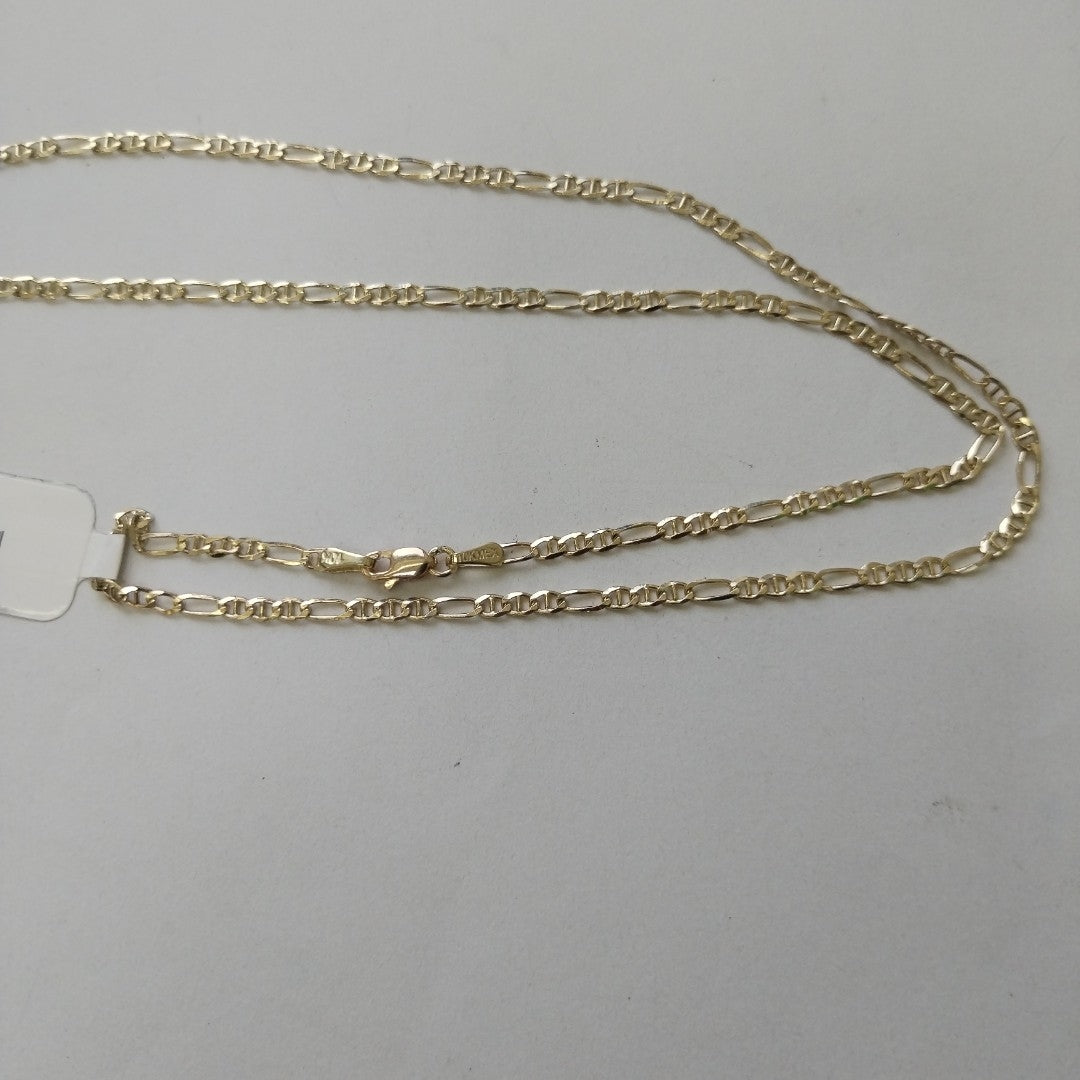 CADENAS TEJIDO FIGARO GUCHI ORO 10K 55 CM 4.9 GR (NUEVO)
