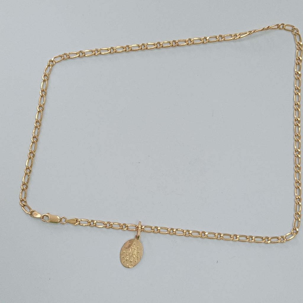 CADENA, MEDALLA RELIGIOSA ORO 18 K 11.1 GRMS (SEMINUEVO)