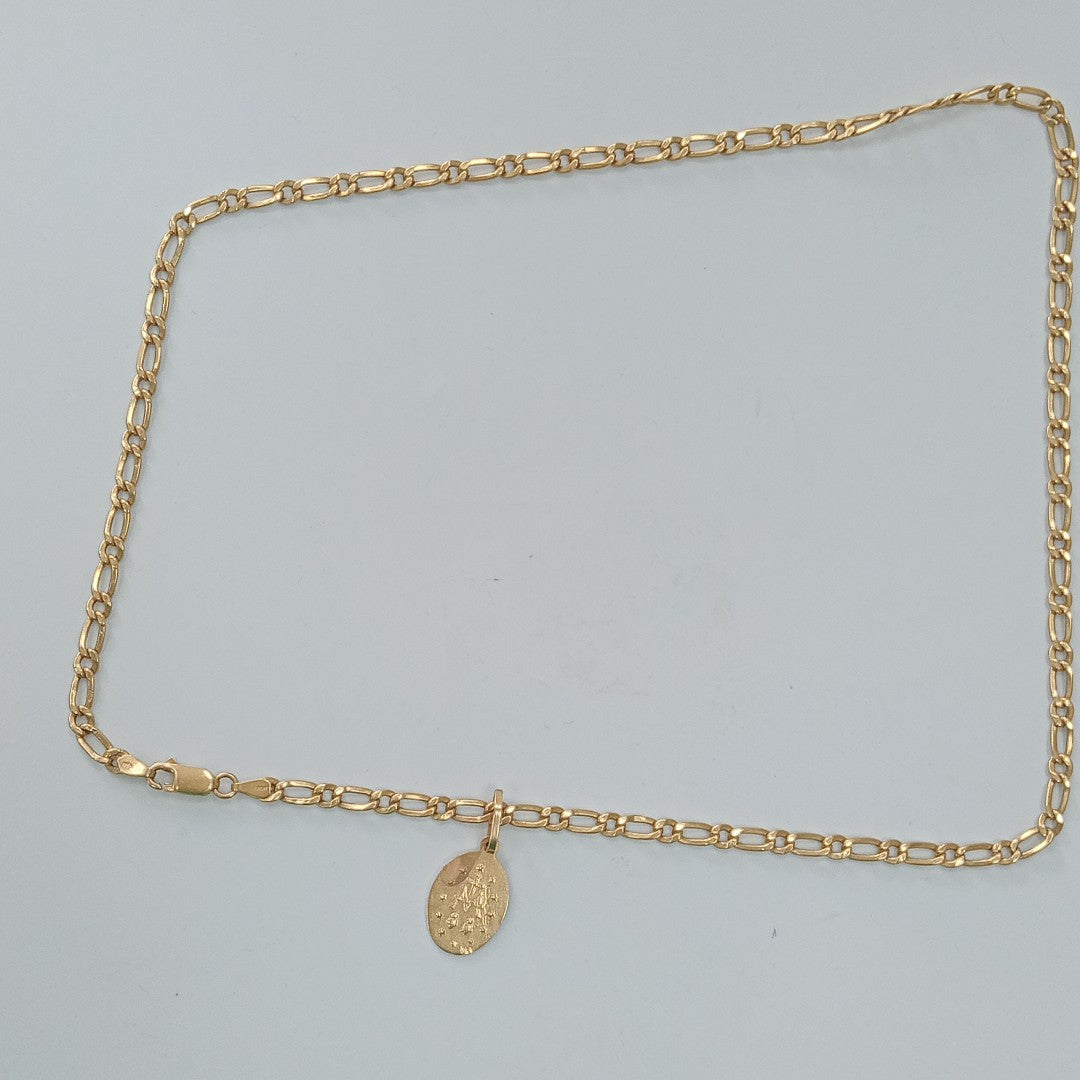 CADENA, MEDALLA RELIGIOSA ORO 18 K 11.1 GRMS (SEMINUEVO)