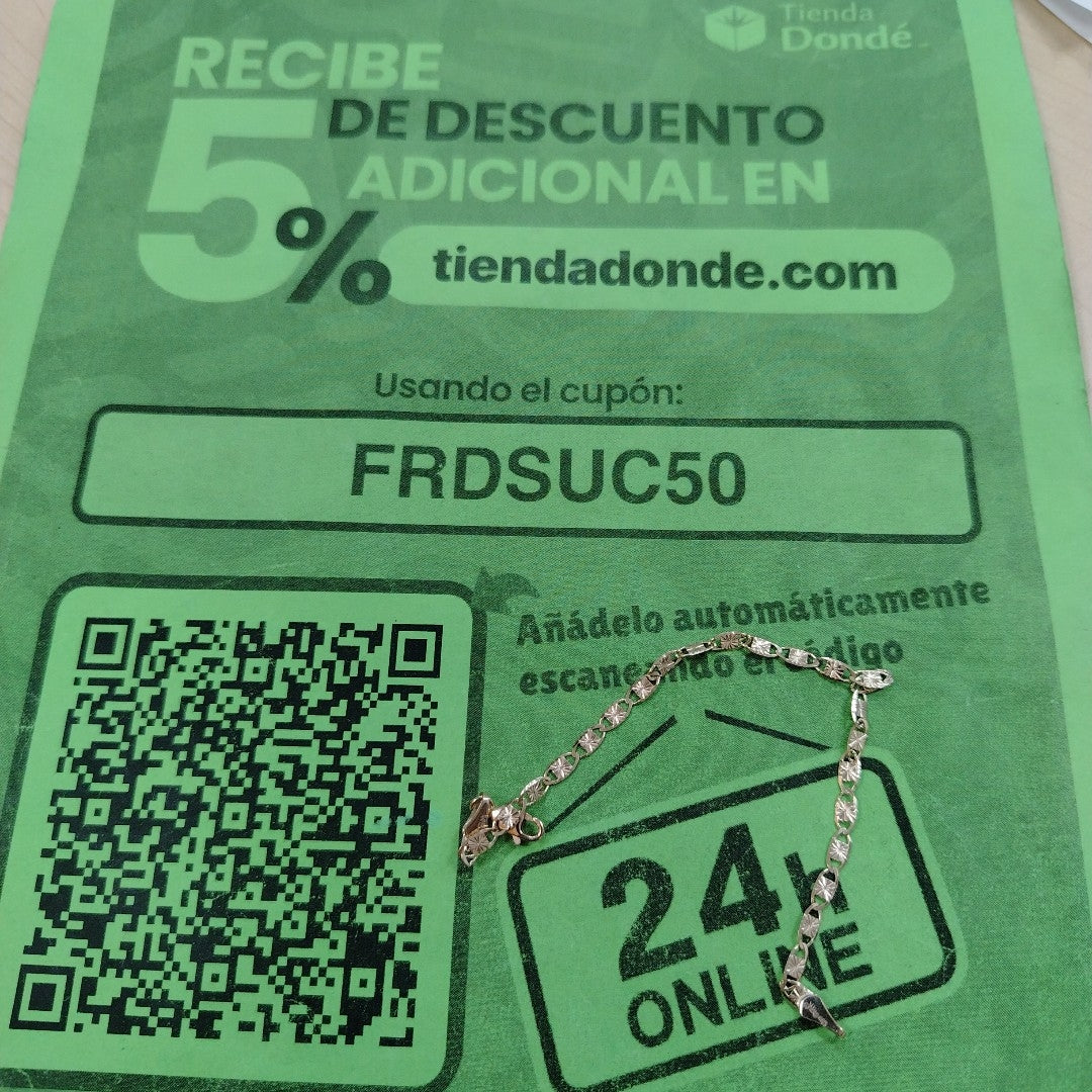 PULSERAS GUCHI ORO 14K 18 CM 2.9 GR (NUEVO)