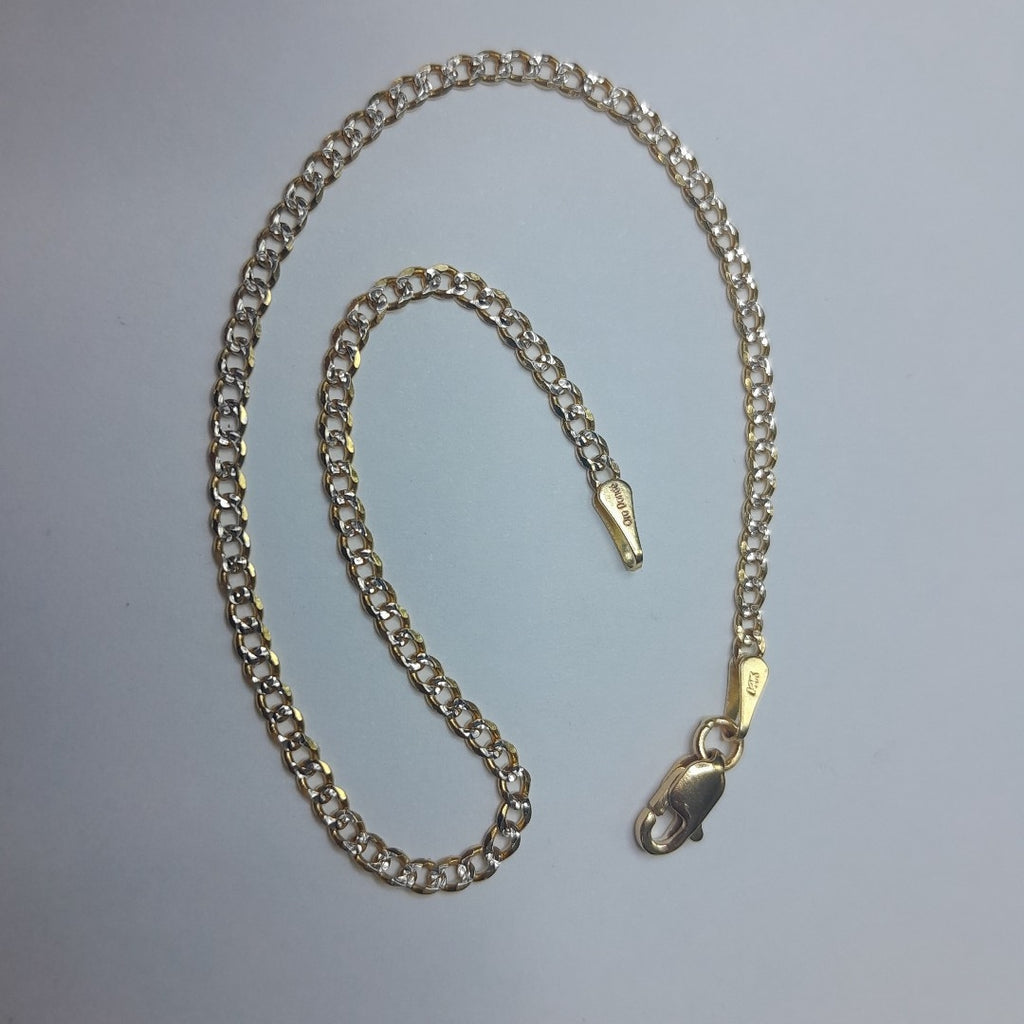 PULSERAS BARBADA DIAMANTADA ORO 14K 18 CM 2.4 GR (NUEVO)