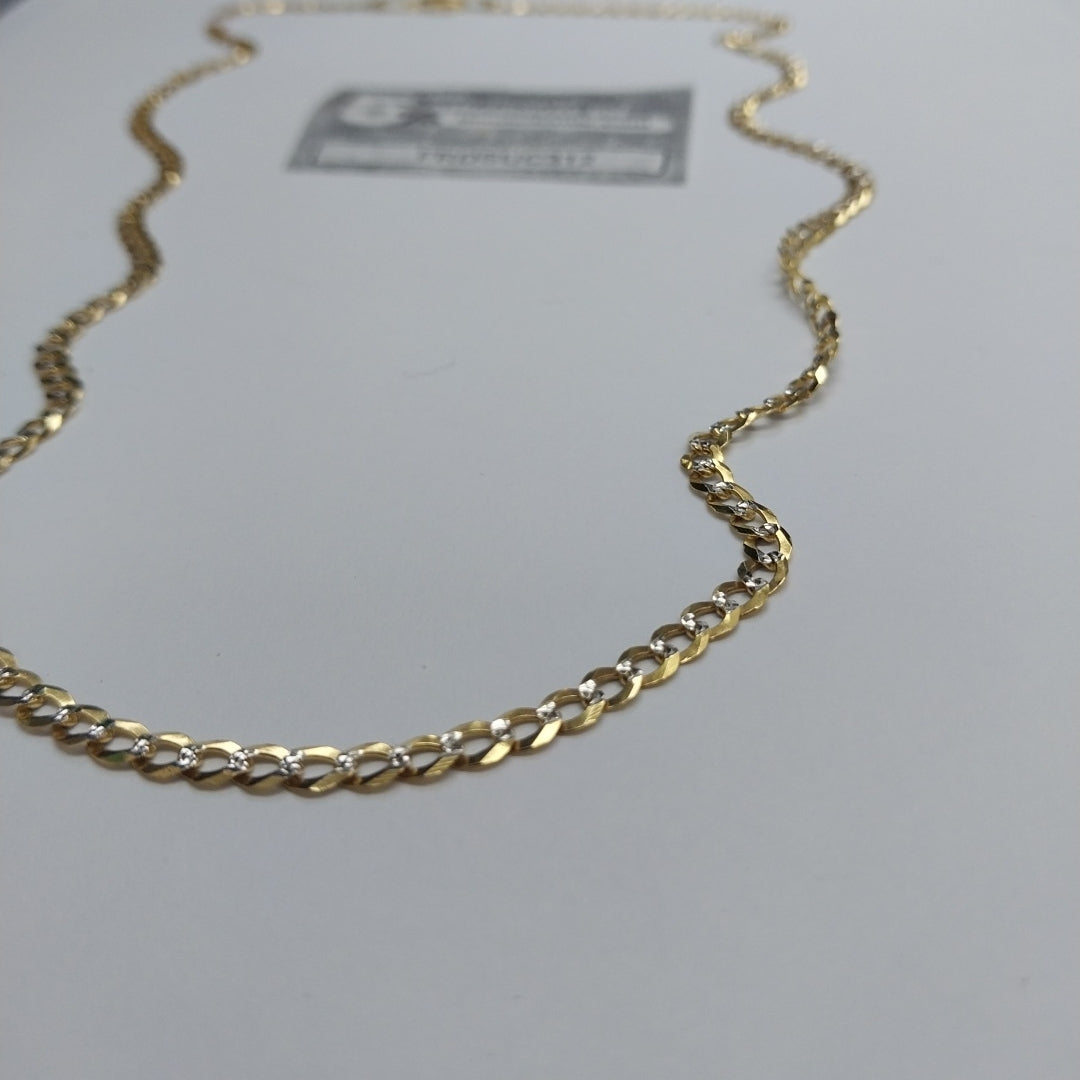 CADENAS BARBADA DIAMANTADA ORO 14K 60 CM 9.5 GR (NUEVO)