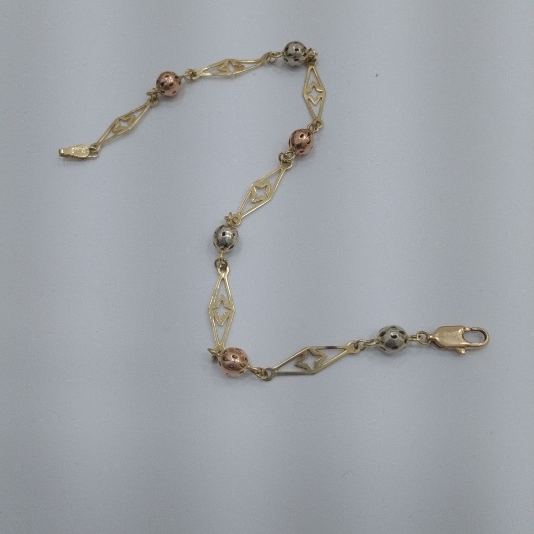 PULSERA ORO COMBINADO 14 K 3.8 GRMS (SEMINUEVO)