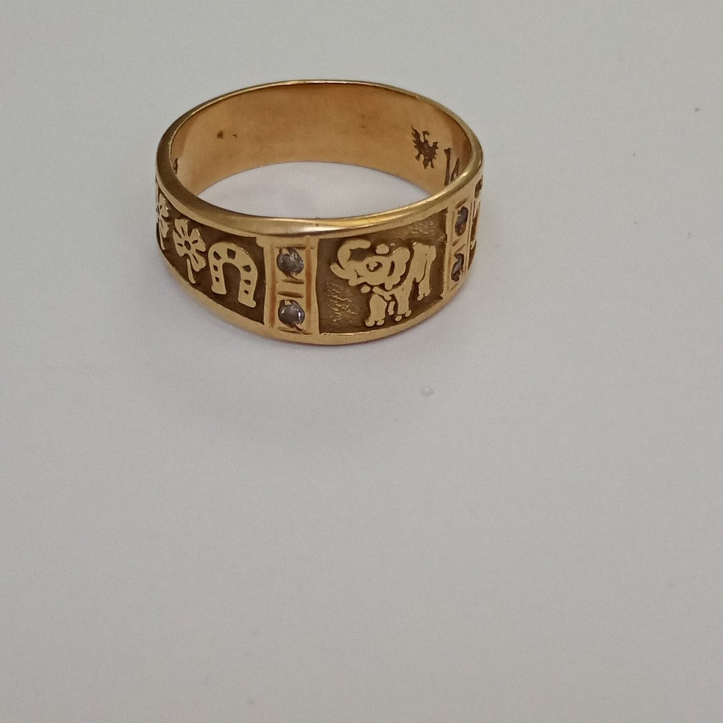 ARGOLLA DE LA SUERTE ORO 14 K 4.3 GRMS (SEMINUEVO)