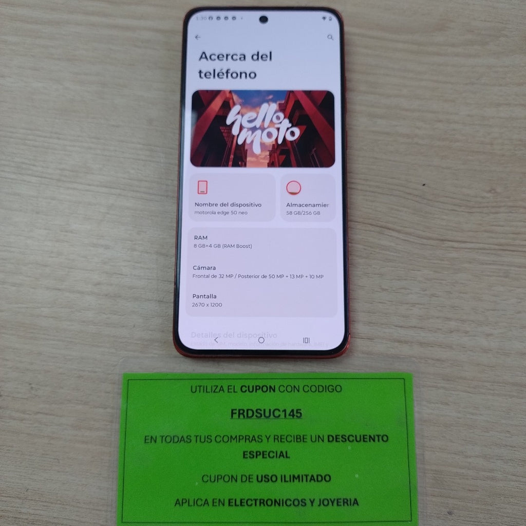 CELULAR MOTOROLA EDGE 50 NEO XT2409-2 (2024) 256 GB 8 GB RAM (SEMINUEVO)