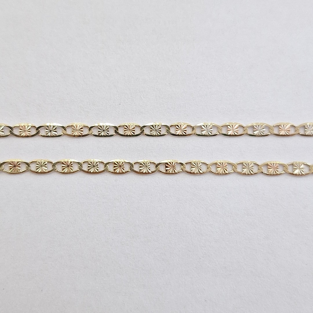 CADENAS TEJIDO GUCHI ORO 10K 55 CM 2.7 GR (NUEVO)