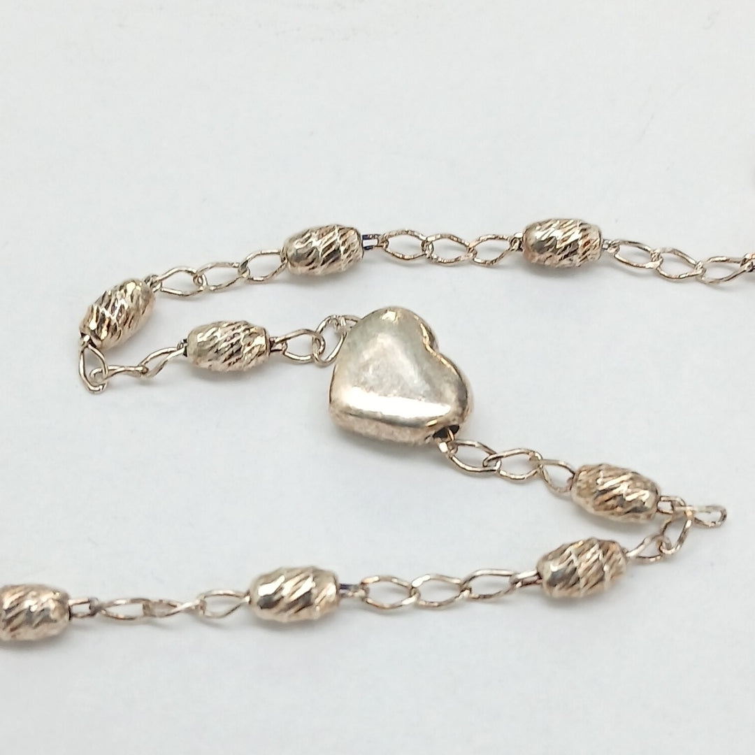 PULSERA TEJIDO CORAZON PLATA .925 18 CM 3.4 GR (NUEVO)