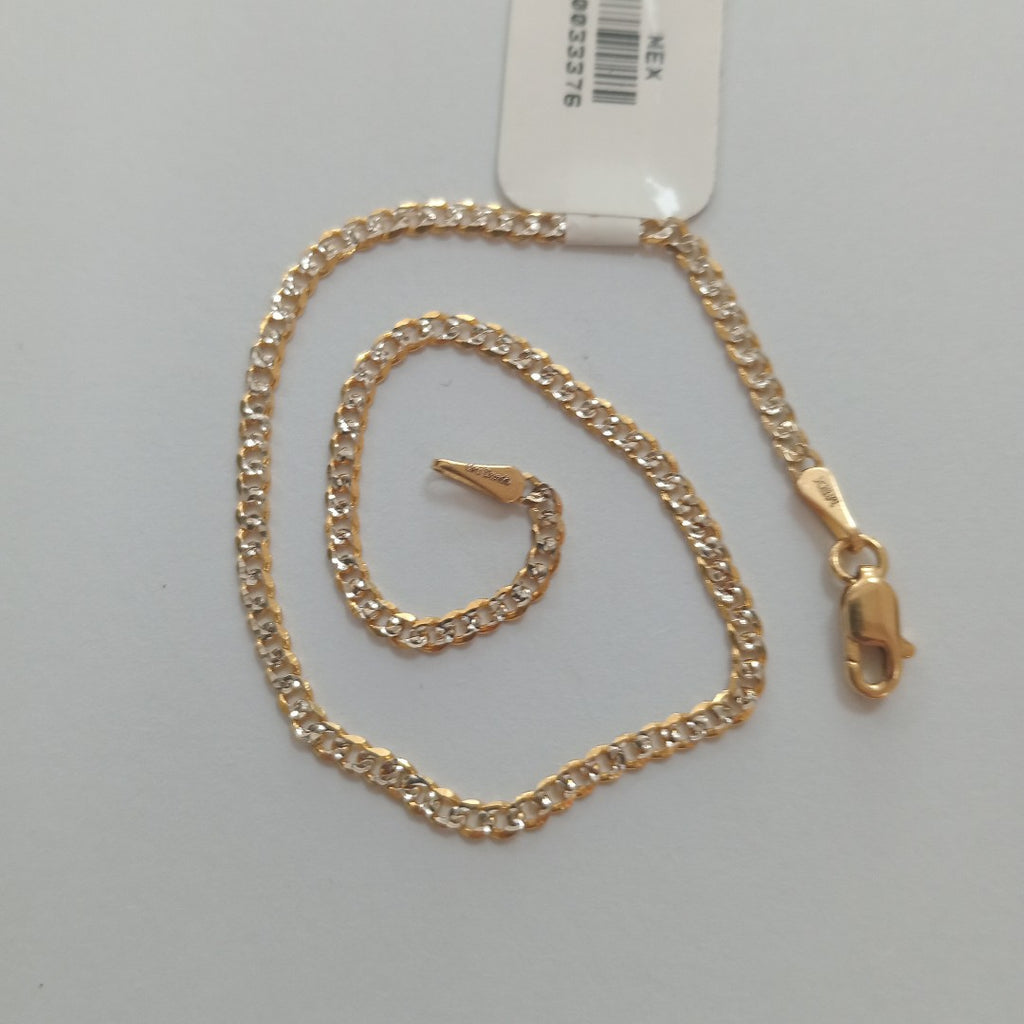 PULSERAS BARBADA DIAMANTADA ORO 14K 18 CM 2.4 GR (NUEVO)