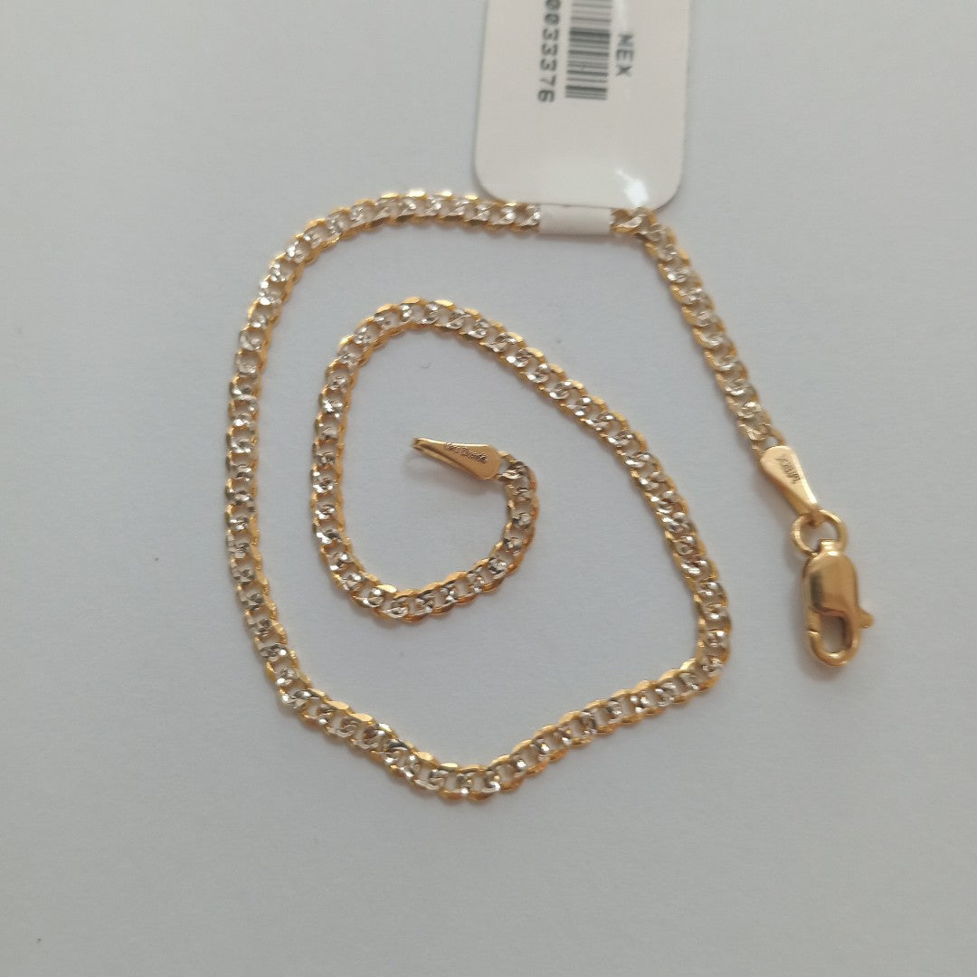 PULSERAS BARBADA DIAMANTADA ORO 14K 18 CM 2.4 GR (NUEVO)