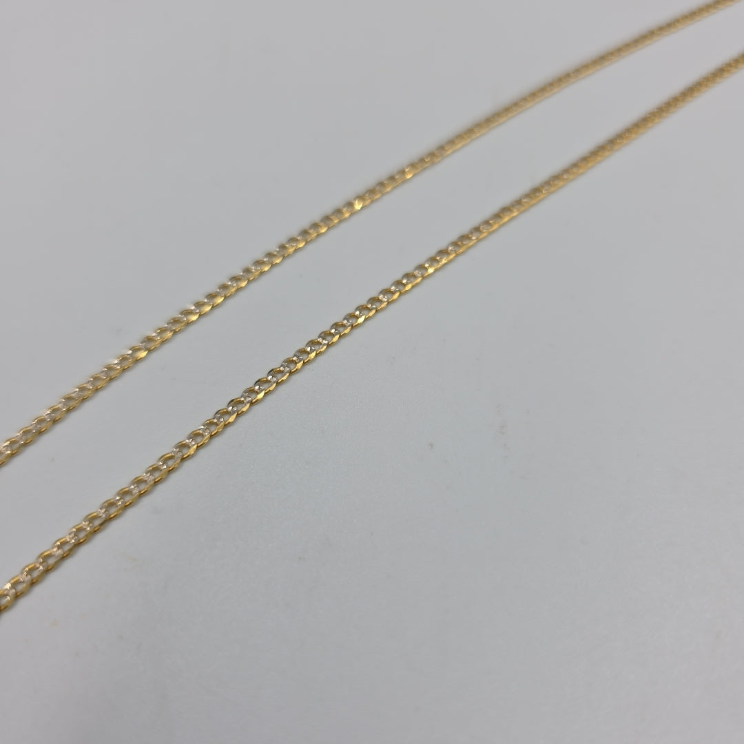 CADENAS BARBADA DIAMANTADA ORO 14K 60 CM 6.1 GR (NUEVO)