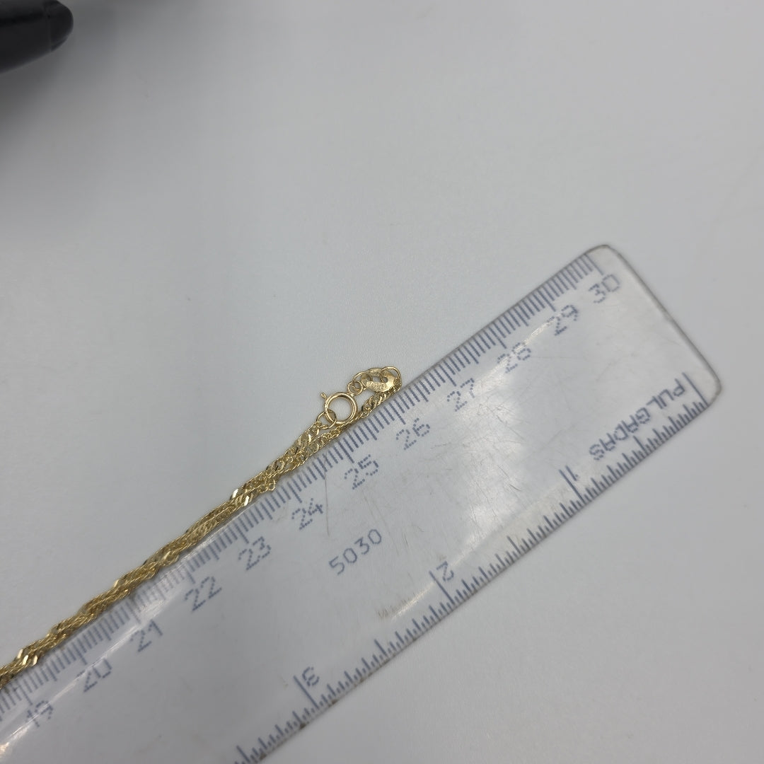 CADENAS TEJIDO MEDIO TORZAL ORO 10K 55 CM 2.5 GR (NUEVO)