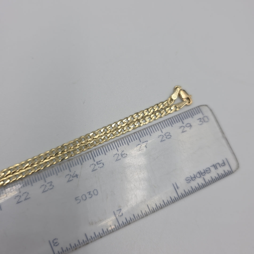 CADENAS TEJIDO BARBADA ORO 10K 60 CM 8.9 GR (NUEVO)