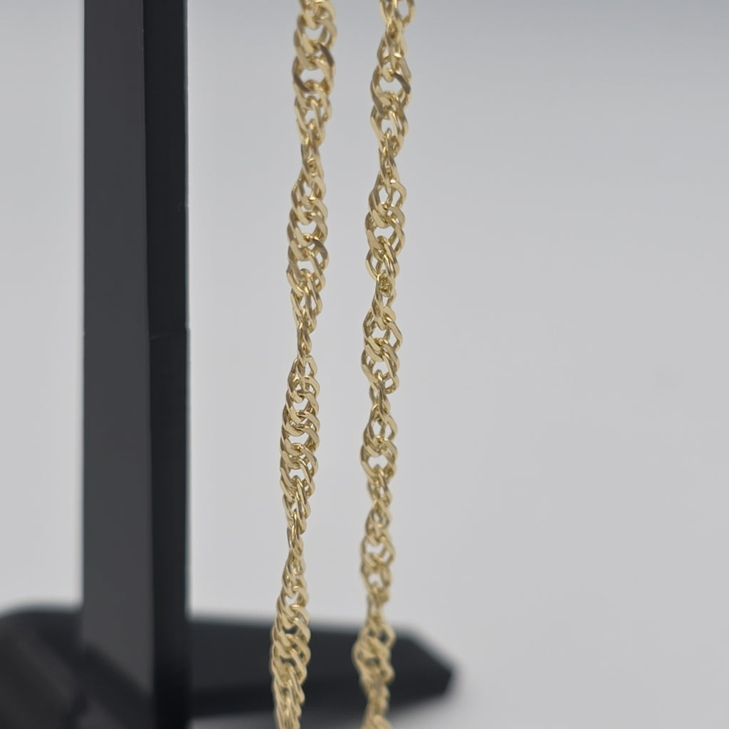 CADENAS TEJIDO MEDIO TORZAL ORO 10K 50 CM 4.1 GR (NUEVO)