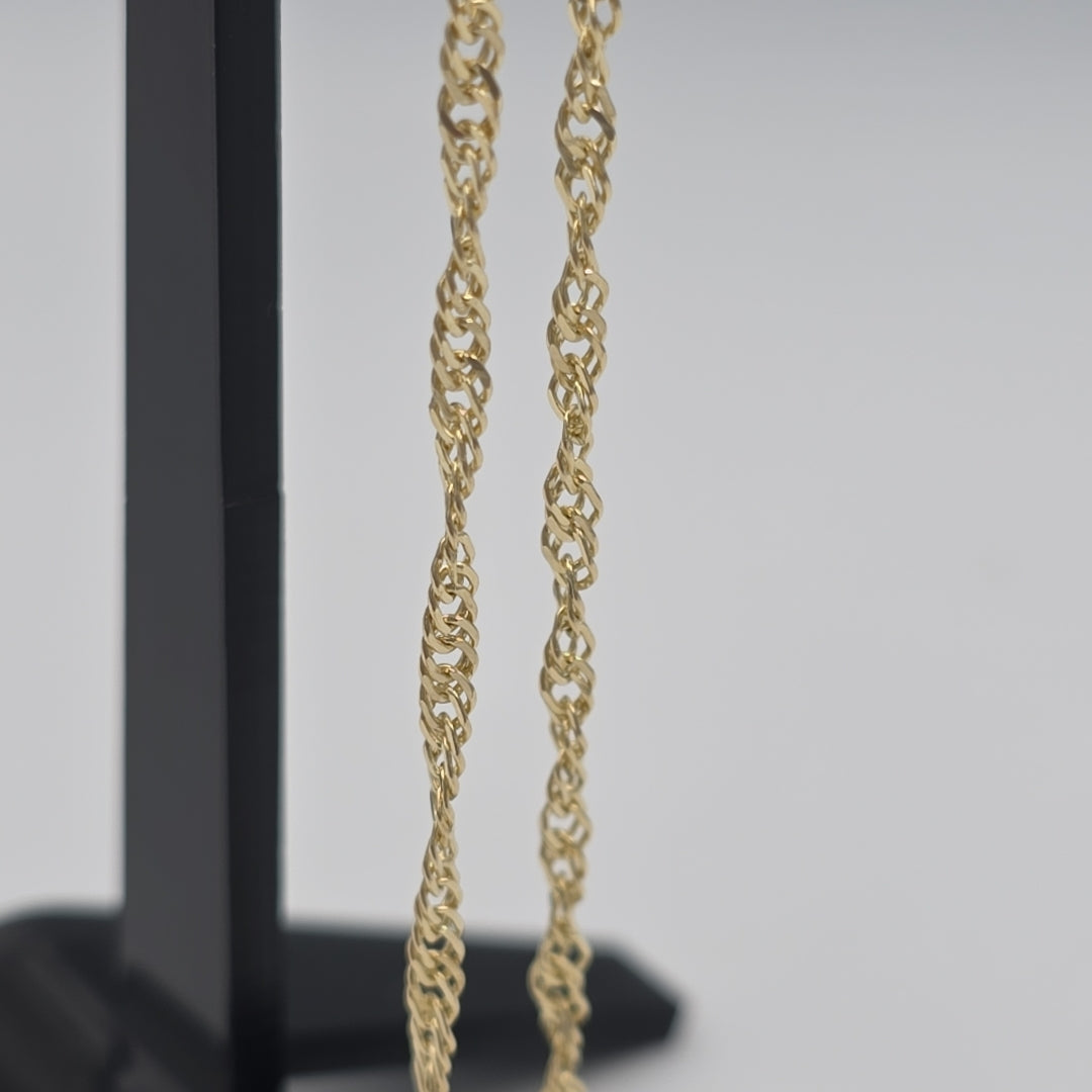CADENAS TEJIDO MEDIO TORZAL ORO 10K 50 CM 4.1 GR (NUEVO)