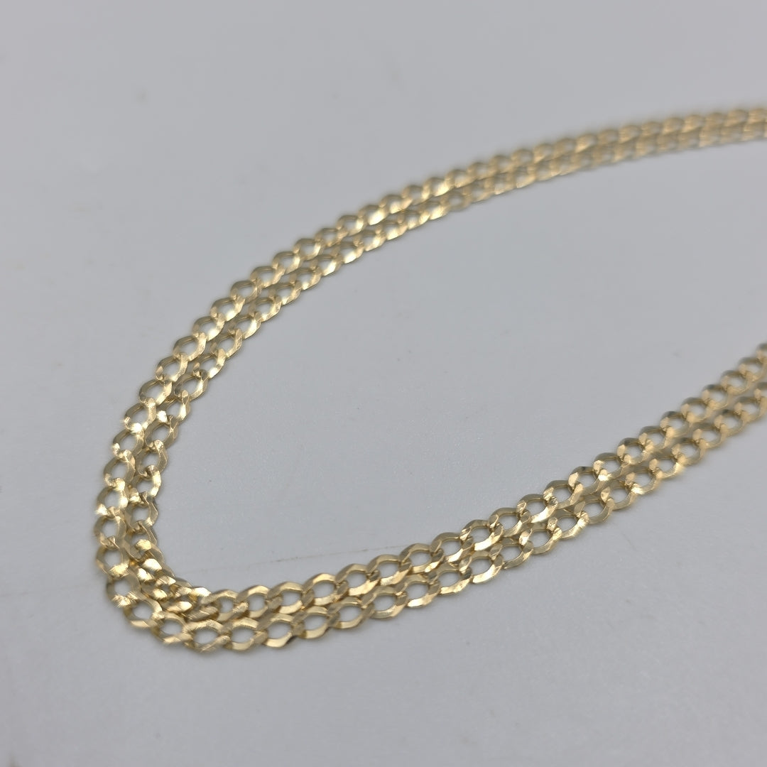CADENAS TEJIDO BARBADA ORO 14K 60 CM 5.4 GR (NUEVO)