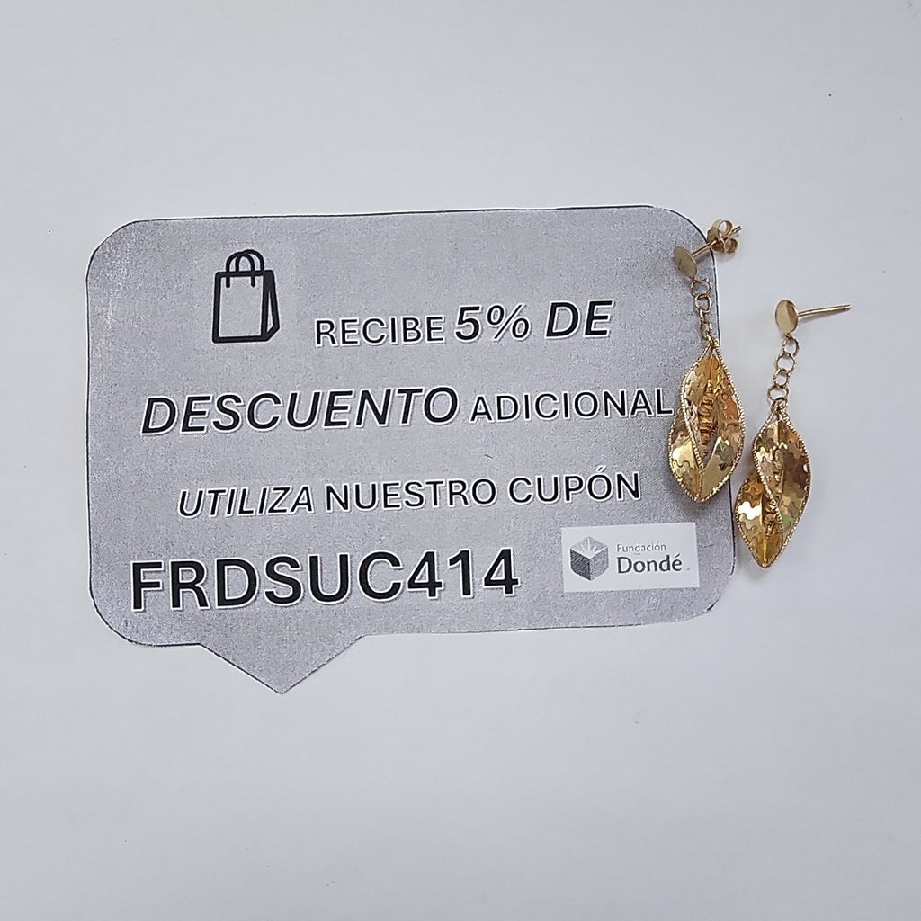 ARETES PAR ORO 14 K 4.5 GRMS (SEMINUEVO)