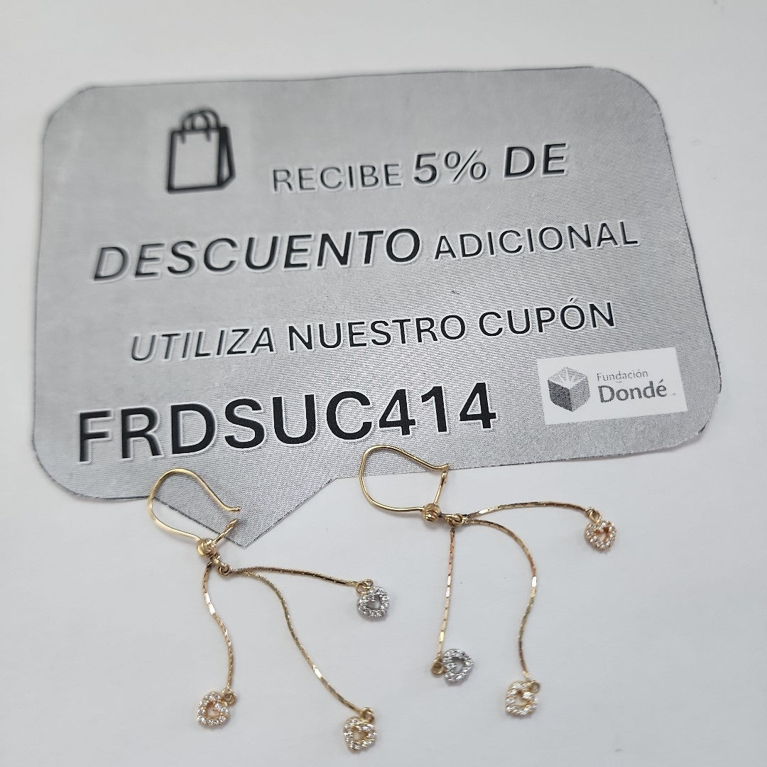 ARETES PAR ORO 14 K 2.2 GRMS (SEMINUEVO)
